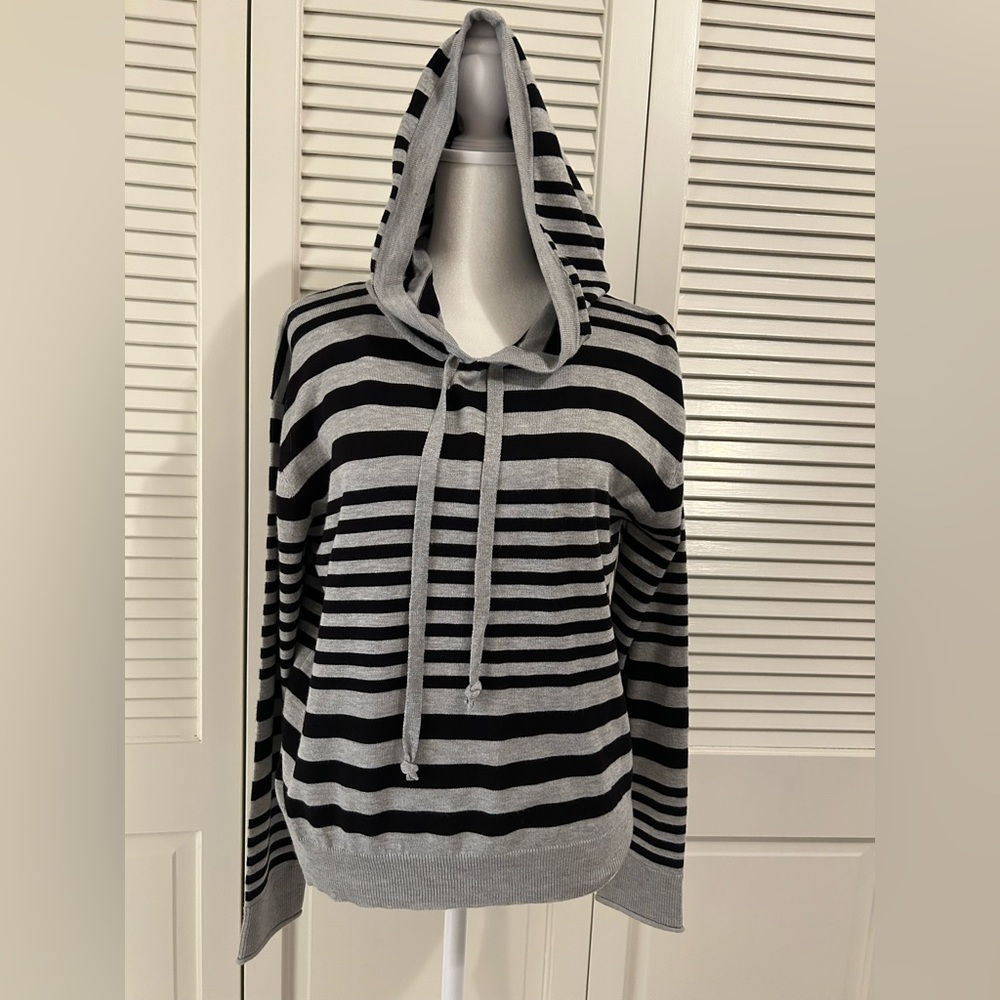 Black/Grey Striped Hoodie